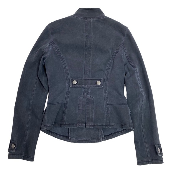 MARRAKECH Anthropologie Nadia Double Breasted Military Moto Jacket in Gray Sz XS - Picture 8 of 9